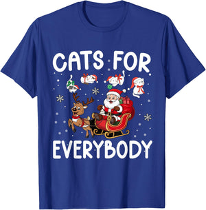 Cats For Everybody Christmas Cat Funny Christmas T-Shirt - T-Shirt | Royal