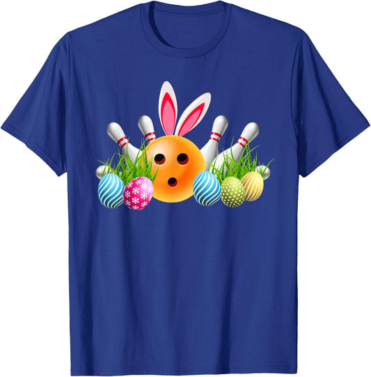 Bowling Easter Bunny Bowling Ball Shirt Bowling Easter T-Shirt - T-Shirt | Royal