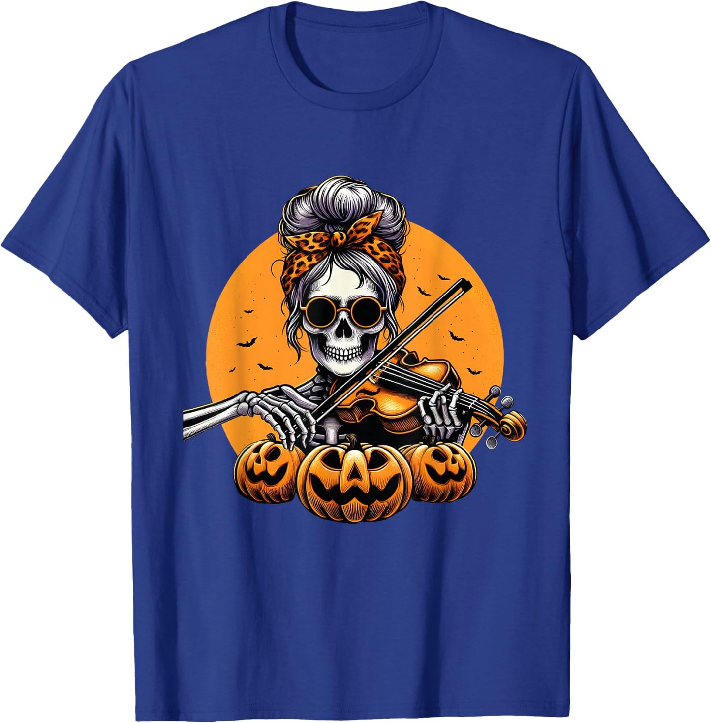 Skeleton Violin Player Halloween Costume Violinist Musician T-Shirt - T-Shirt | Royal