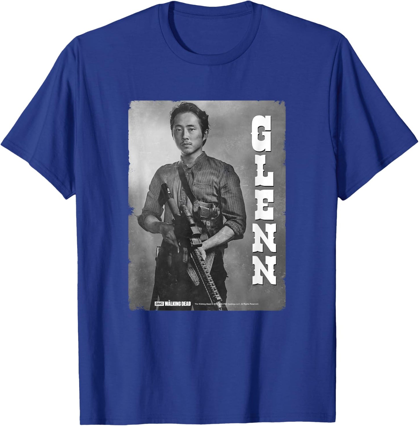 The Walking Dead Glenn Silver Portrait T-Shirt - T-Shirt | Royal