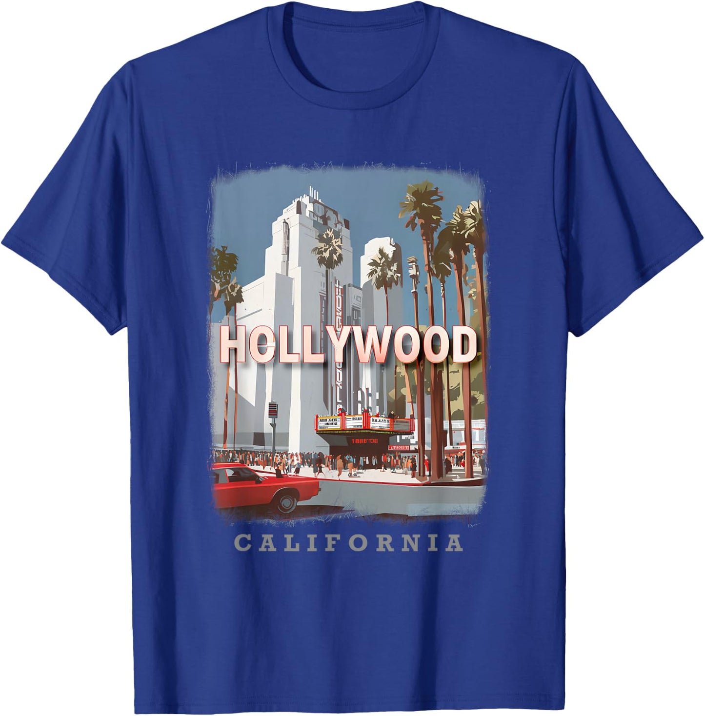 Hollywood California Los Angeles CA Hollywood Icons SD915 T-Shirt - T-Shirt | Royal