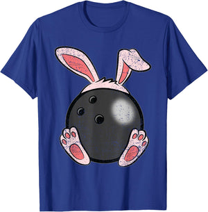 Easter Bowling Lover Bunny Ears Ball Cute Rabbit Sport T-Shirt - T-Shirt | Royal