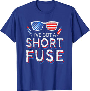 Fireworks Short Fuse 4th Of July Patriotic Women Men T-Shirt - T-Shirt | Royal