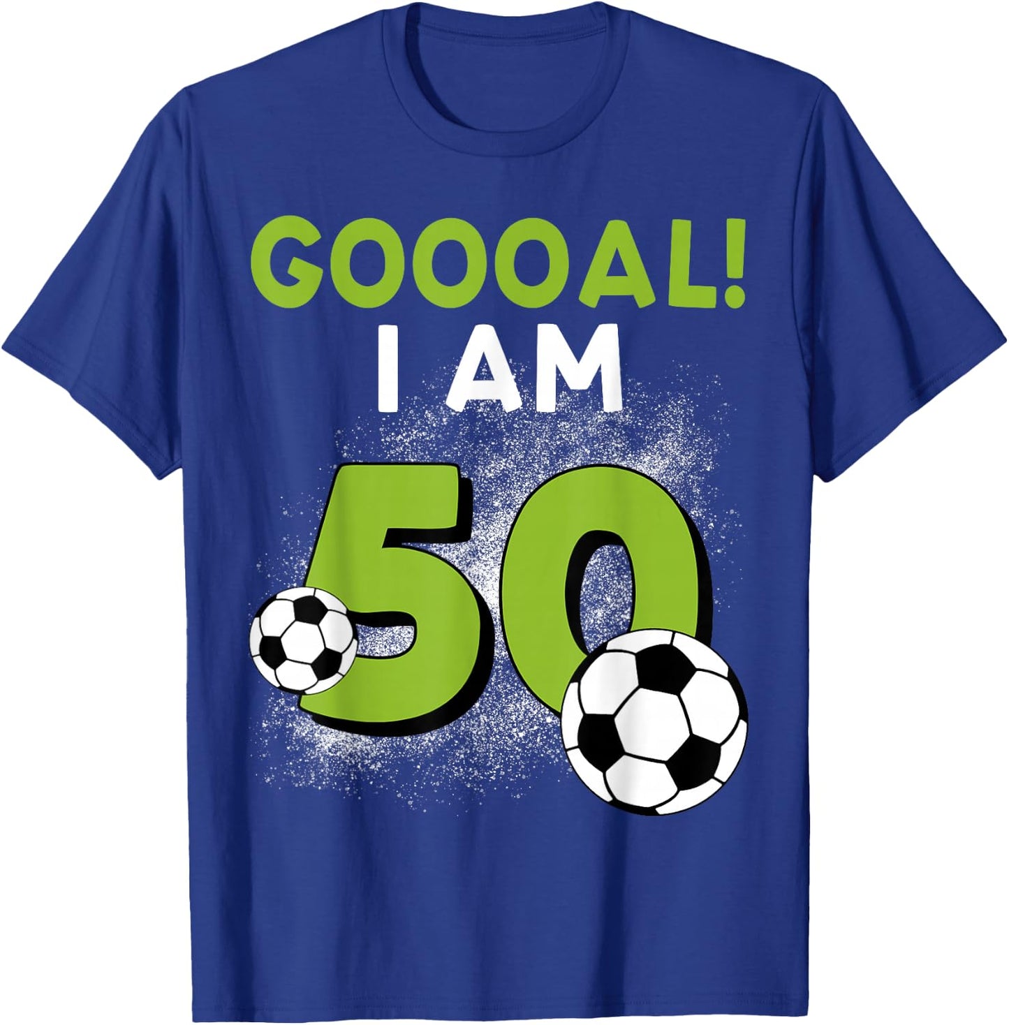 50th Birthday Soccer Theme 50Year Old B-Day Age Family Party T-Shirt - T-Shirt | Royal