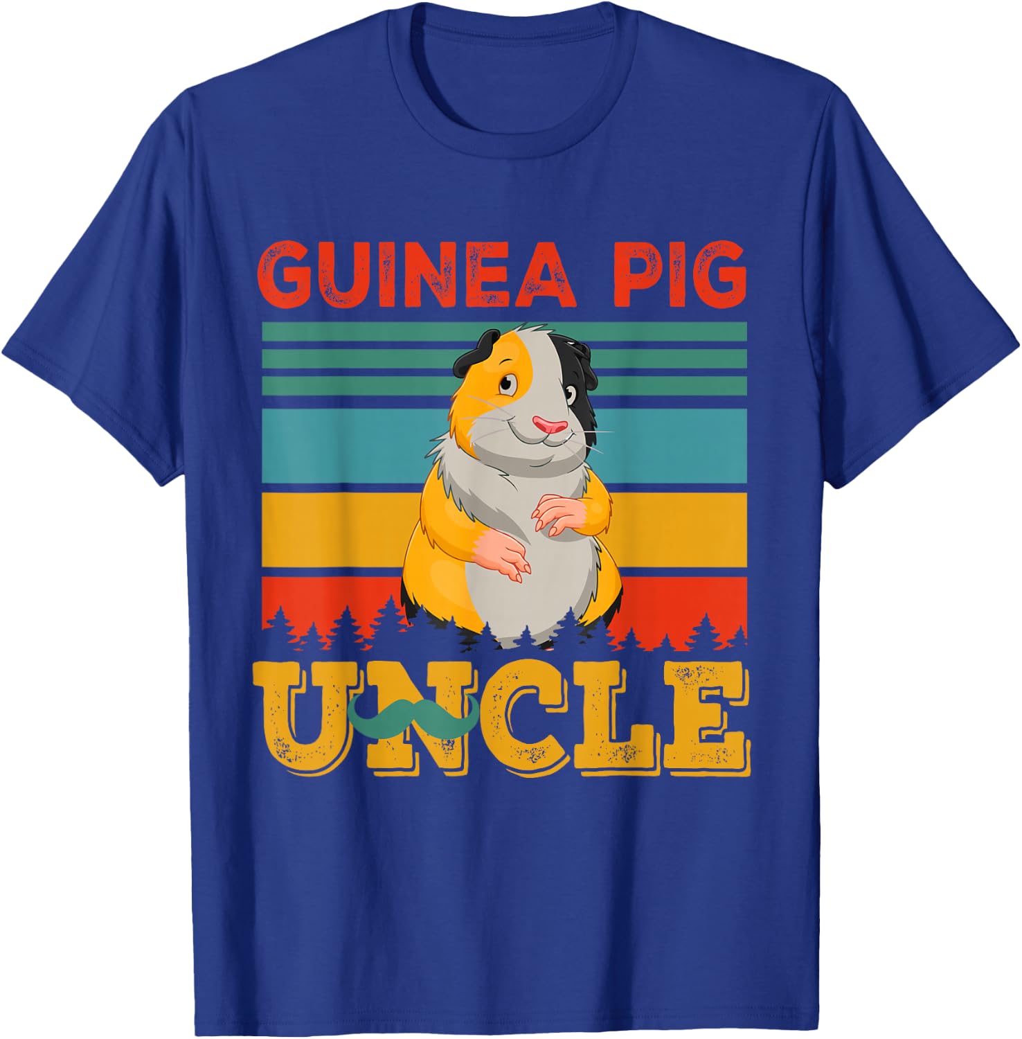 Vintage Retro Guinea Pig Uncle Matching Rodent Lover Family T-Shirt - T-Shirt | Royal