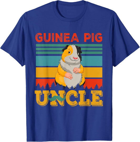 Vintage Retro Guinea Pig Uncle Matching Rodent Lover Family T-Shirt - T-Shirt | Royal