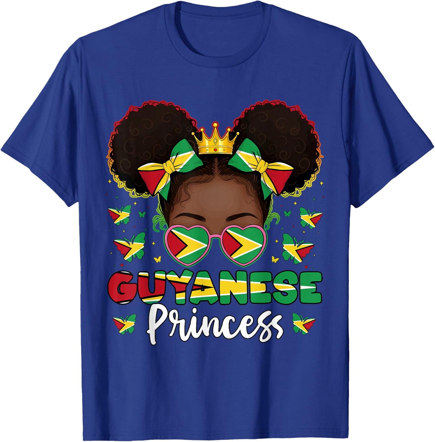 Drapeau Guyanais Princesse Guyane Fière Guyanaise Femme Guyanaise T-Shirt - T-Shirt | Royal