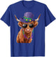 Funny Scottish Highland Cow Mardi Gras Carnival Outfit T-Shirt - T-Shirt | Royal
