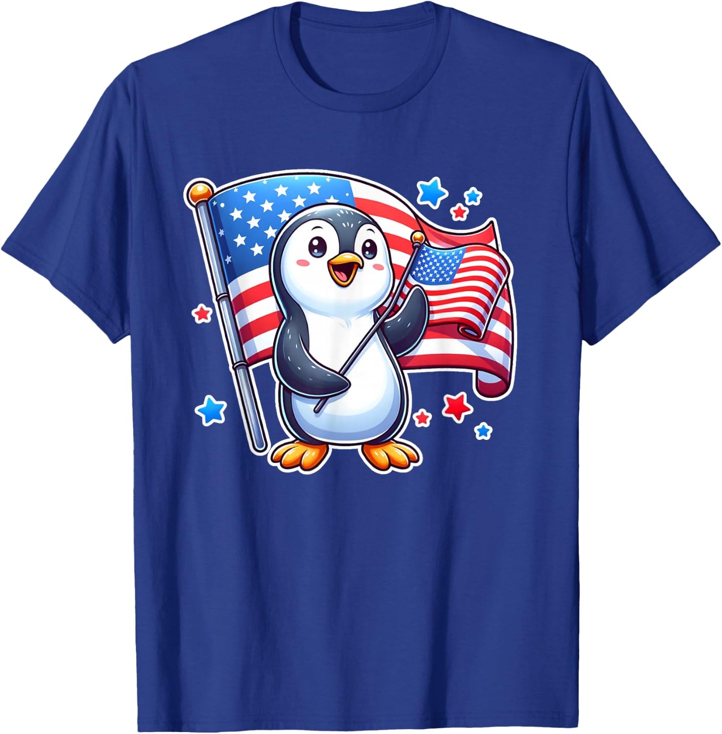 USA Patriotic Penguin Patriot 4th Of July T-Shirt - T-Shirt | Royal