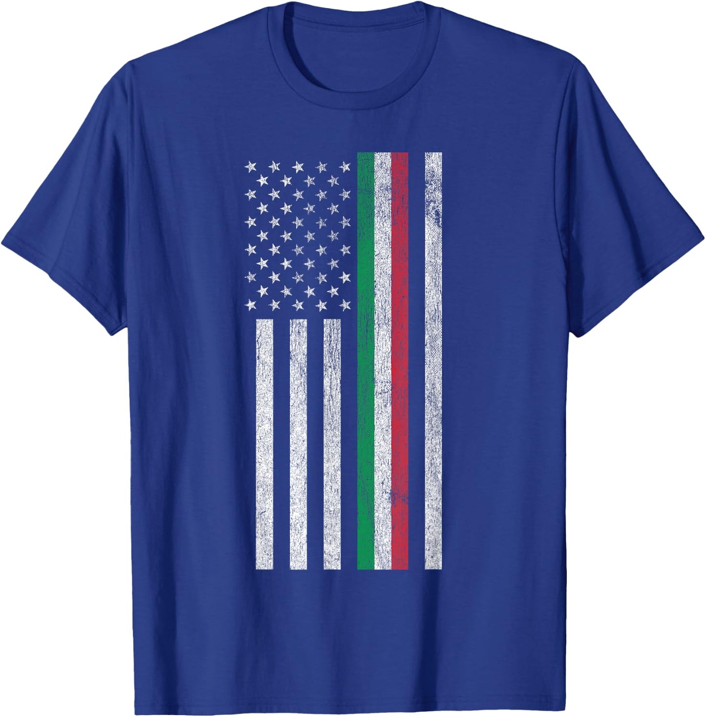 Italian American Pride - American Flag Tricolore T-Shirt - T-Shirt | Royal