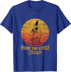 Gift Ideas for Biochemists and Microbiologists Enjoy The Little Things Microscope Microbiology Science Adults Black Cotton 65% Polyester 35% Classic Fit Short Sleeve T-Shirt - T-Shirt | Royal
