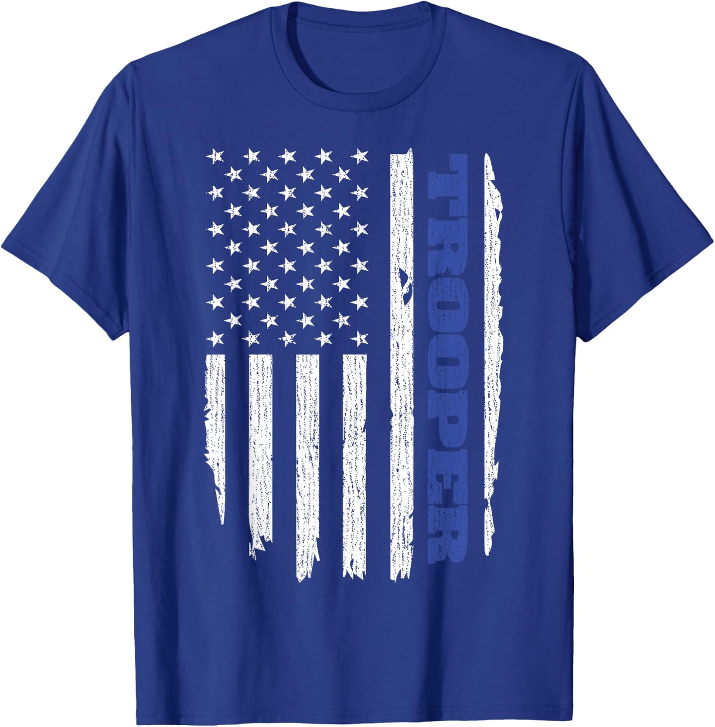 State Trooper Police Thin Blue Line USA Flag T-Shirt - T-Shirt | Royal