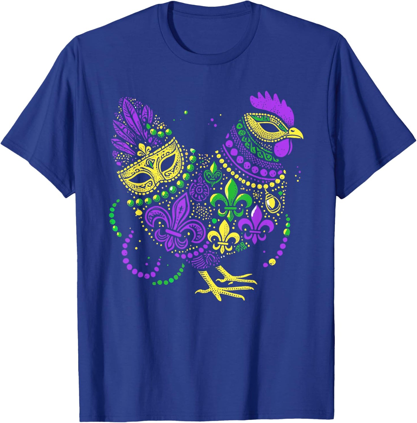 Funny Chicken Mardi Gras Festival Carnival Kids T-Shirt - T-Shirt | Royal