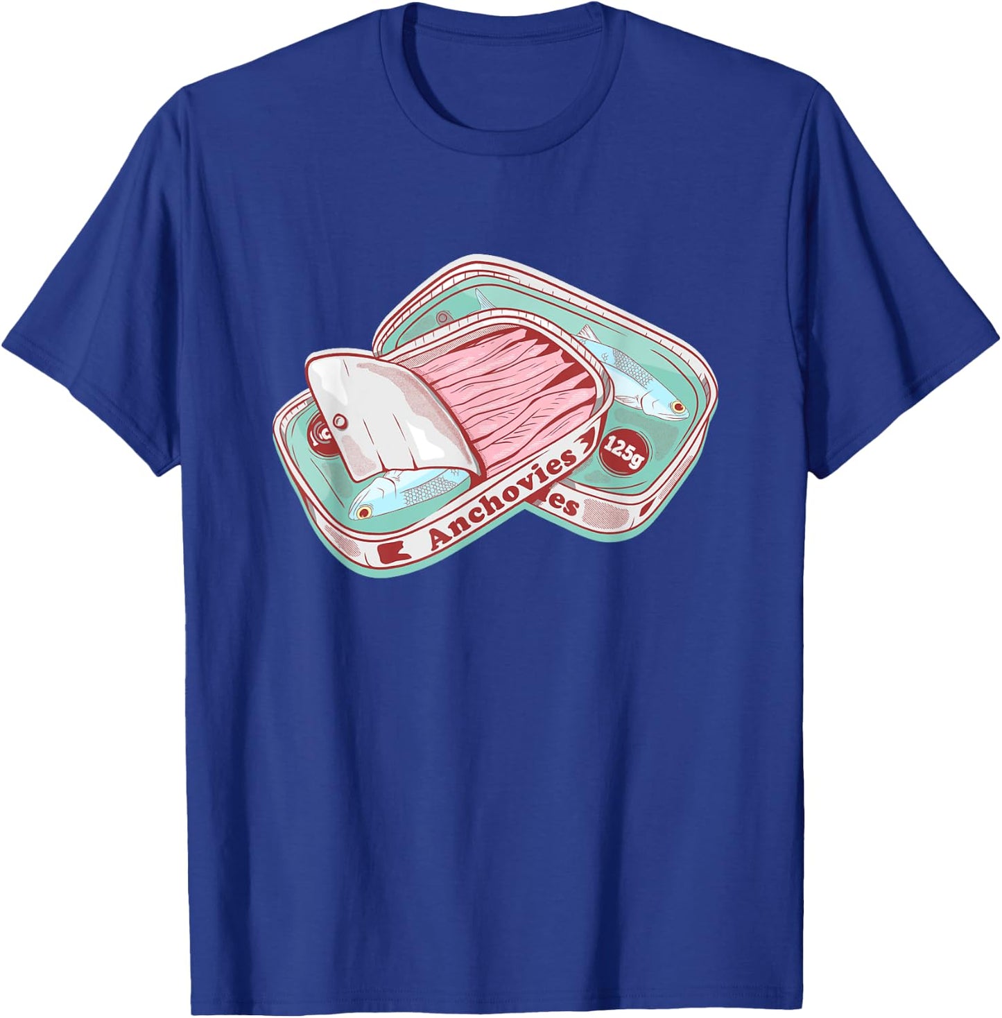 Foodie design Anchovies Tin Can - Women's -Adults Classic Fit Short Sleeve Black - Small T-Shirt - T-Shirt | Royal