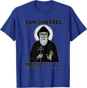 San Charbel Makhlouf, Saint Charbel , Black, S T-Shirt - T-Shirt | Royal