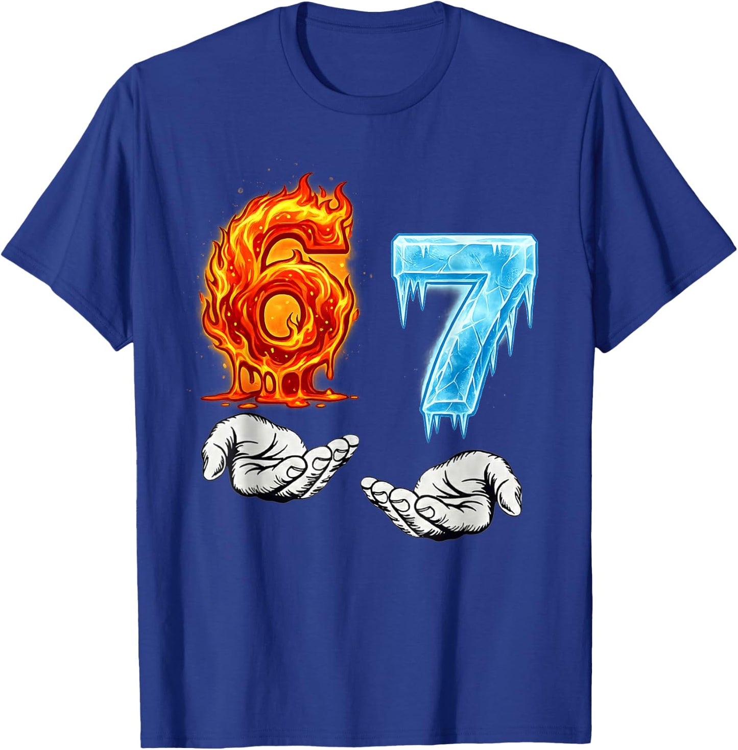 Six Seven 67 Meme Funny Gen Alpha 6 7 T-Shirt - T-Shirt | Royal