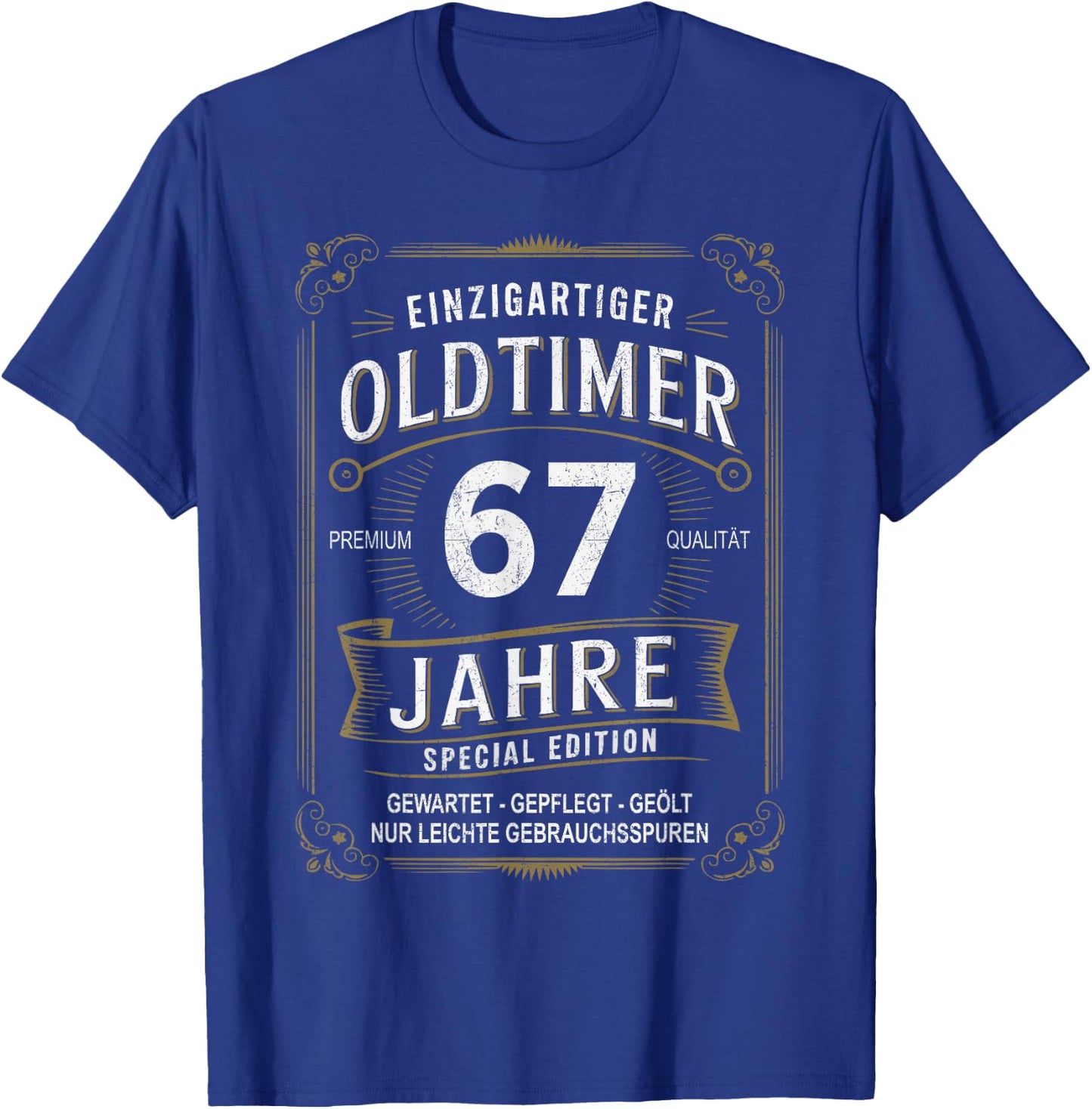 67th Birthday 67 Years Unique Classic Car 67 , black T-Shirt - T-Shirt | Royal