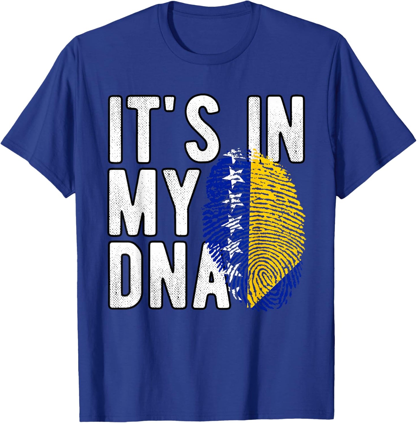 Funny It's in My DNA Bosnien und Herzegowina Flagge Fingerabdruck T-Shirt - T-Shirt | Royal