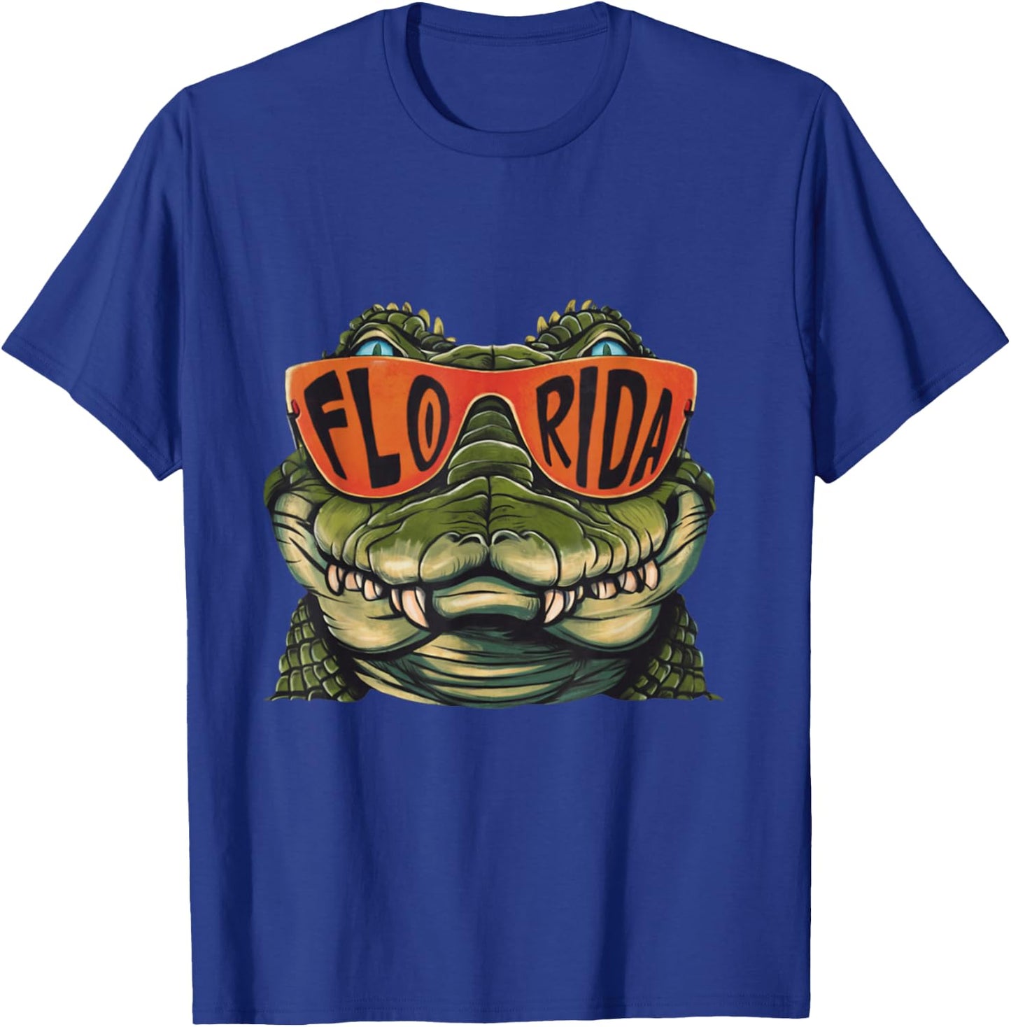 Florida Alligator Wearing Retro Style Sunglasses Animal Art T-Shirt - T-Shirt | Royal