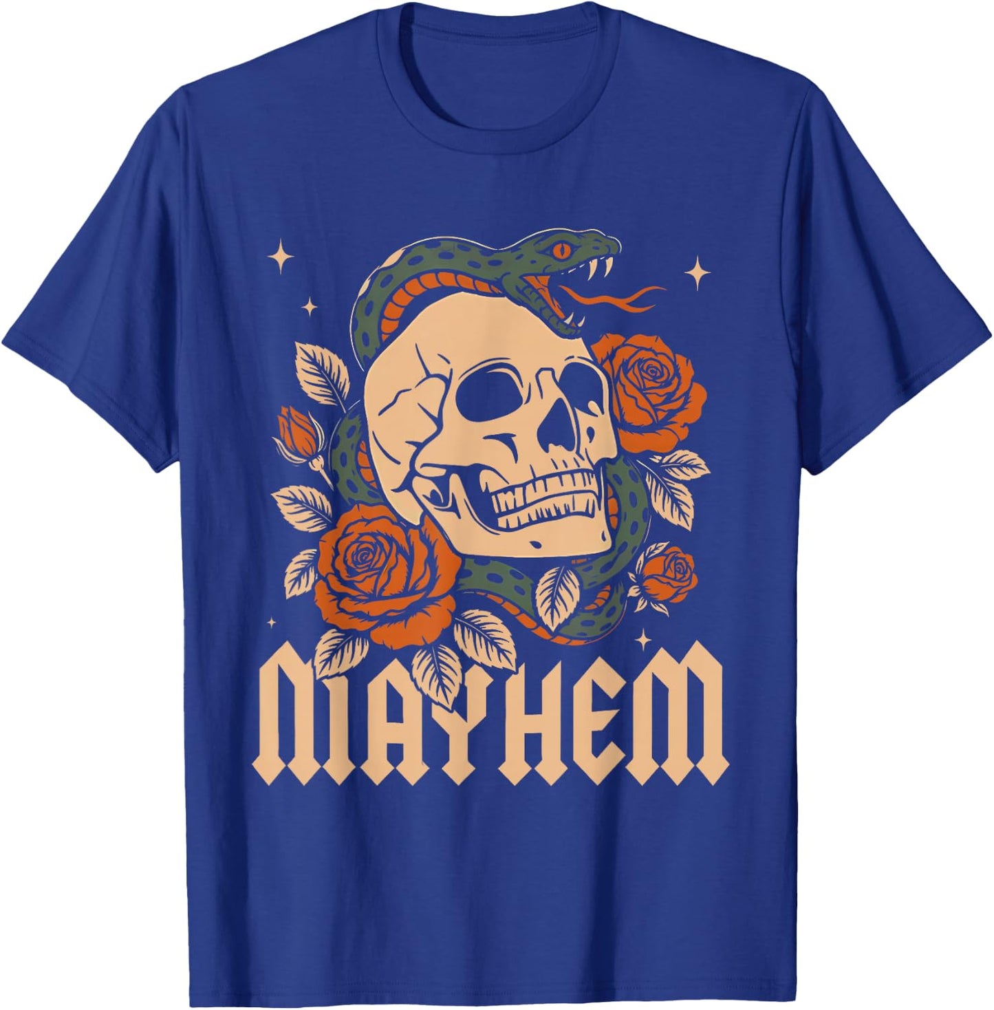 Father of Mayhem Funny Father's Day Dad Kids Matching Family T-Shirt - T-Shirt | Royal