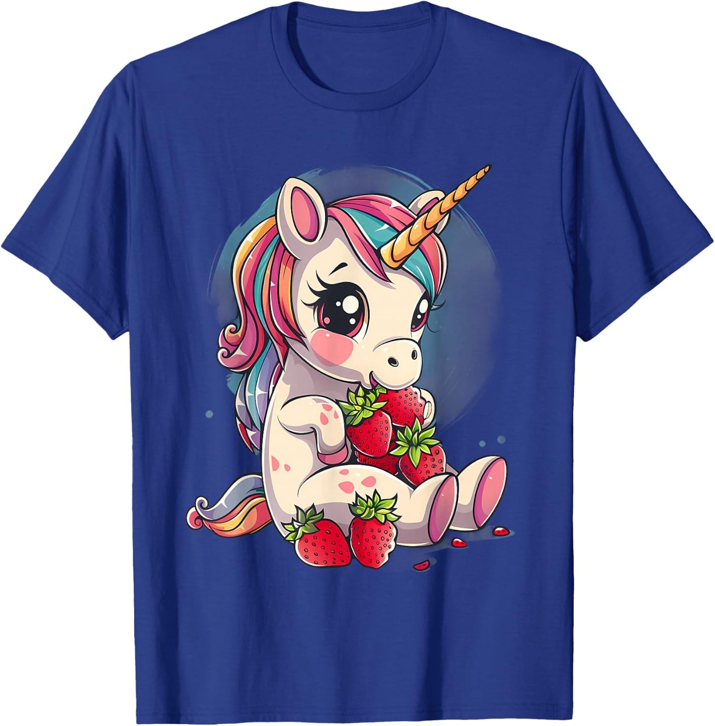 Strawberry Unicorn Cute Fruit Animal Lovers Colourful T-Shirt - T-Shirt | Royal