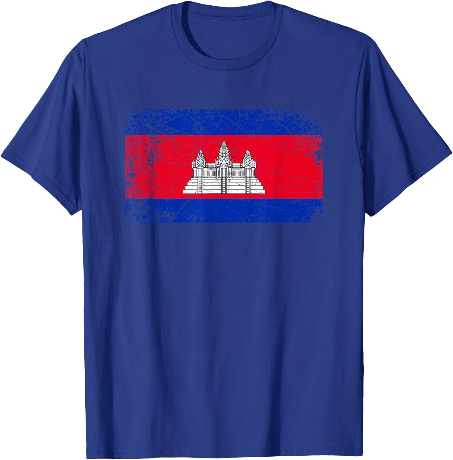 Vintage Made In CAMBODIA CAMBODIAN Flag Gift T-Shirt - T-Shirt | Royal