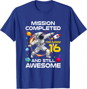16Th Birthday Astronaut 16 Years Old Outer Space Birthday T-Shirt - T-Shirt | Royal