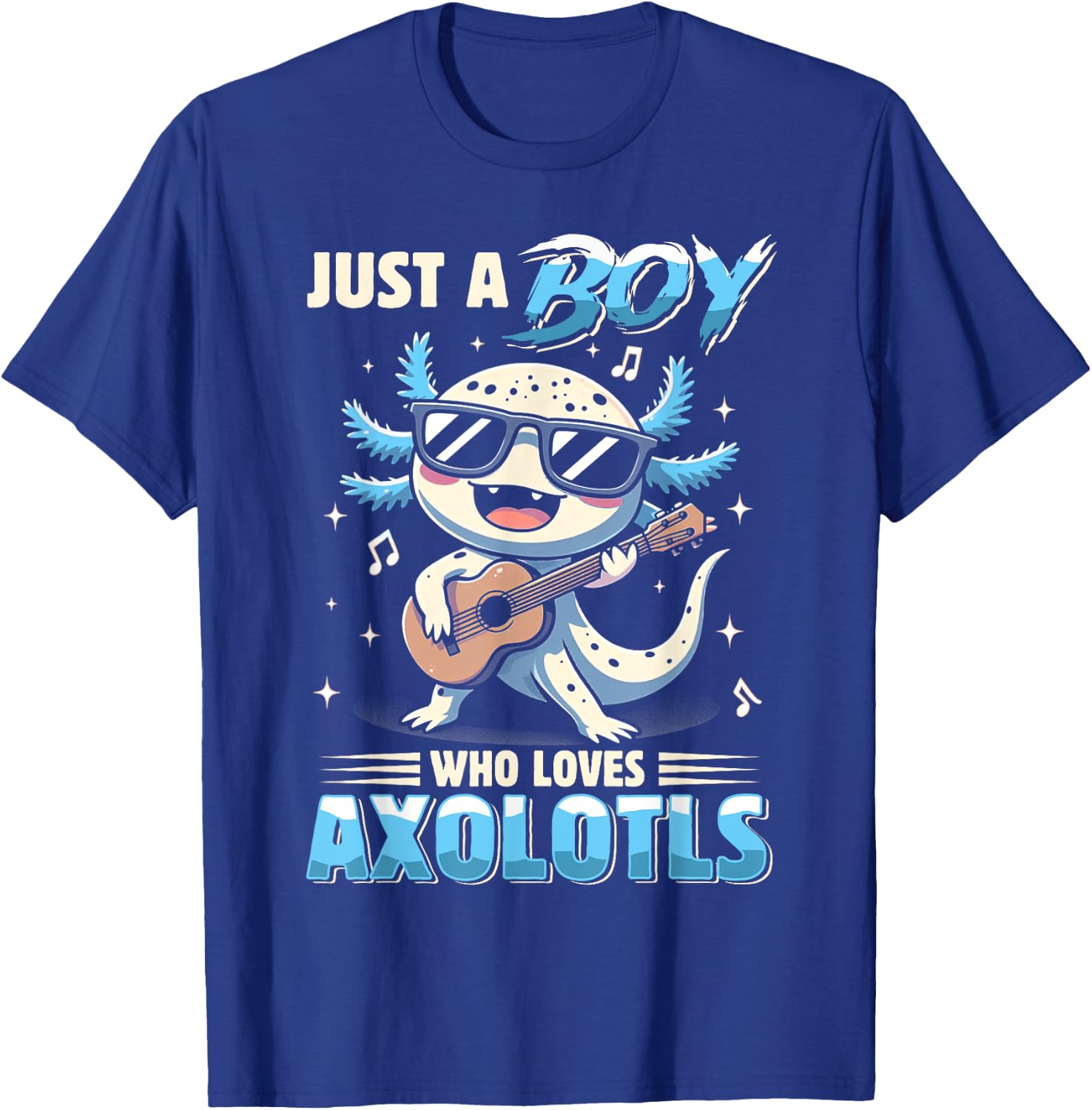 Just A Boy Who Loves Axolotls Kids Boys Cute Axolotl T-Shirt - T-Shirt | Royal