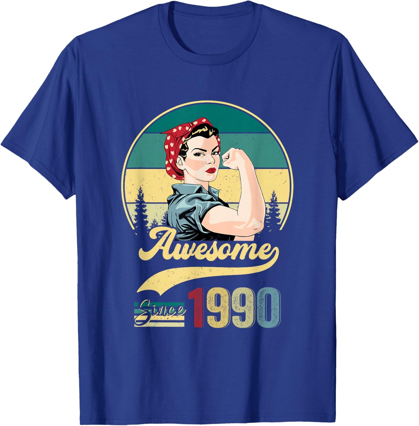 Awesome Since 1990 Girl 35th Birthday Gift Women 35 Year Old T-Shirt - T-Shirt | Royal