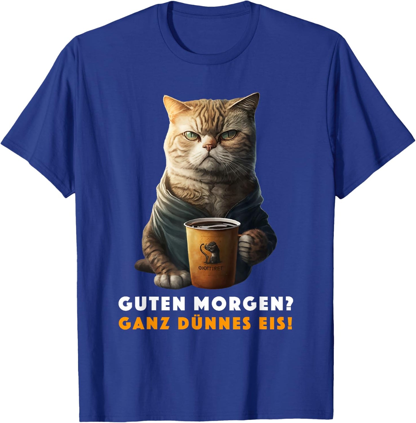 Funny with German Text "Guten Morgen Ganz dünnes Eis [German Language], black T-Shirt - T-Shirt | Royal