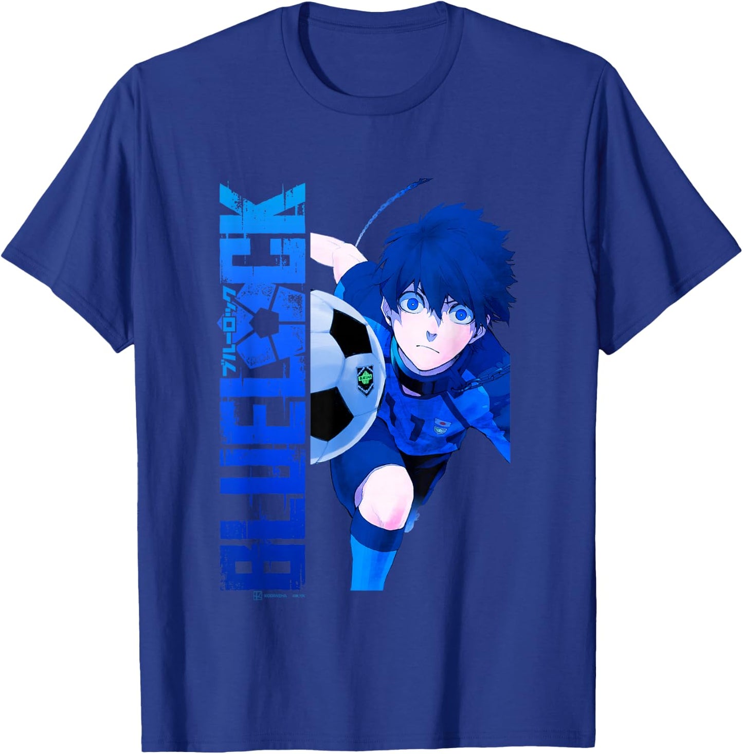 Blue Lock Blue Soccer Ball Split Panels , Black, S T-Shirt - T-Shirt | Royal