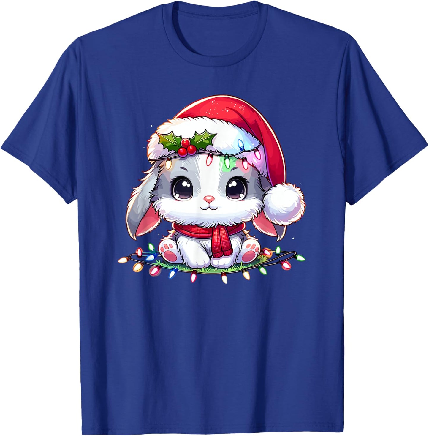 Christmas Hat Rabbit Bunnies Bunny Rabbits T-Shirt - T-Shirt | Royal