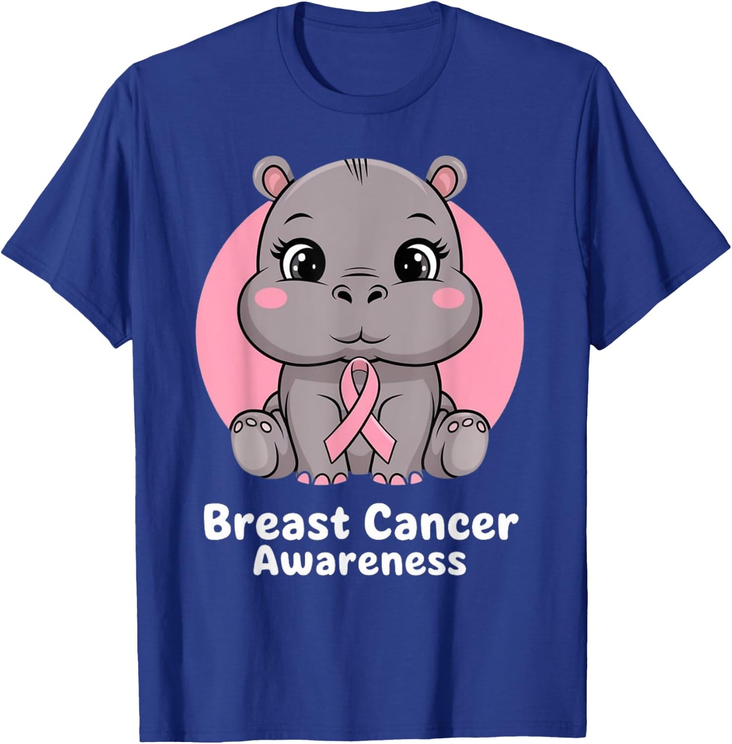 Hippo Hope Pink Ribbon T-Shirt - T-Shirt | Royal