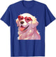 English Cream Golden Retriever Mom Gifts Heart Glasses Love T-Shirt - T-Shirt | Royal