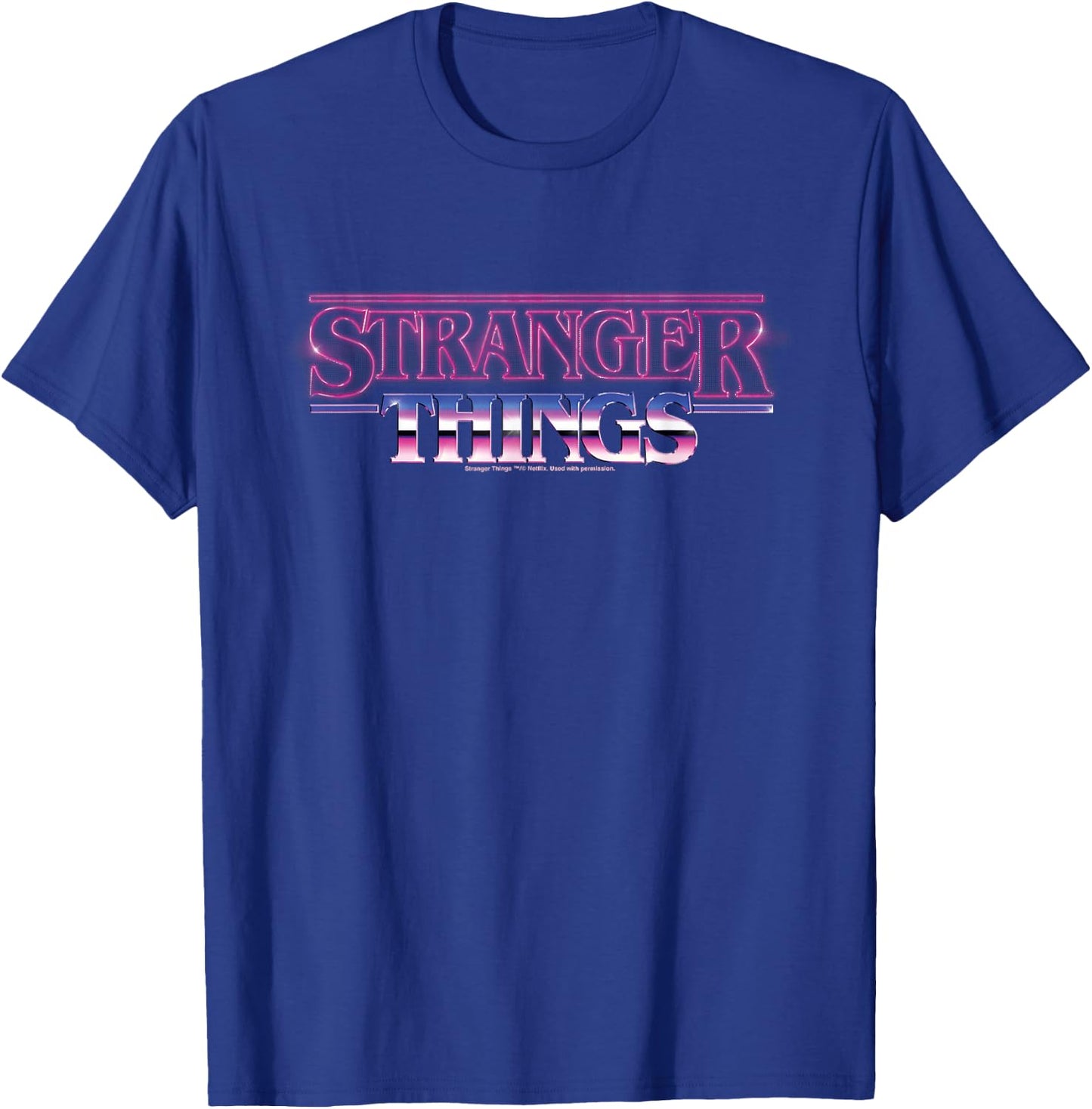 Hot Pink Stranger Things Logo T-Shirt - T-Shirt | Royal