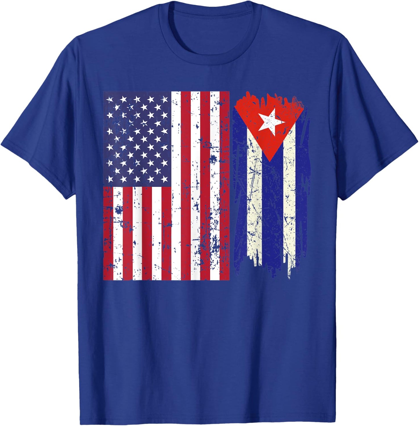 Vintage Proud Patriotic Cuba and Pride American Cuban Flag Kids Men T-Shirt - T-Shirt | Royal