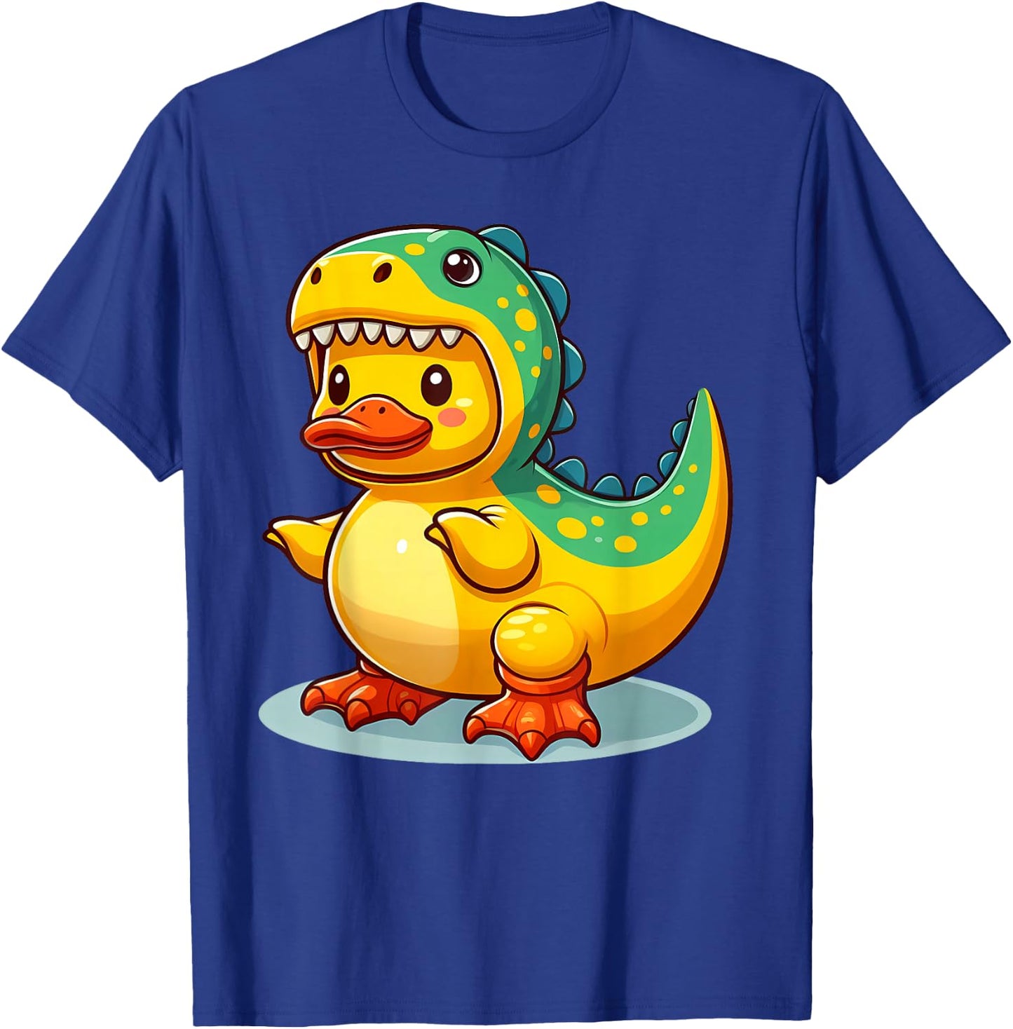 Dino Duck, Rubber Yellow Duck Dinosaur T-Shirt - T-Shirt | Royal