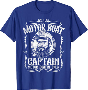 Motor Boat Captain Funny Pontoon Boating Motor Boatin Lake T-Shirt - T-Shirt | Royal