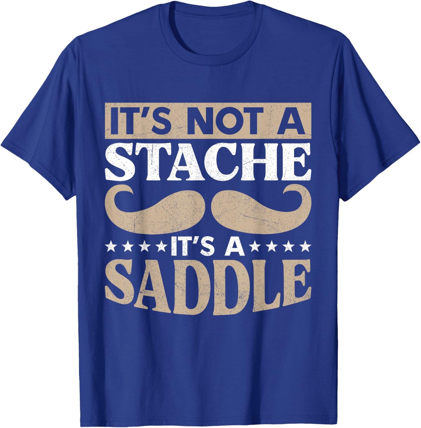 Stache Fathers Day Beard Mustache Funny T-Shirt - T-Shirt | Royal