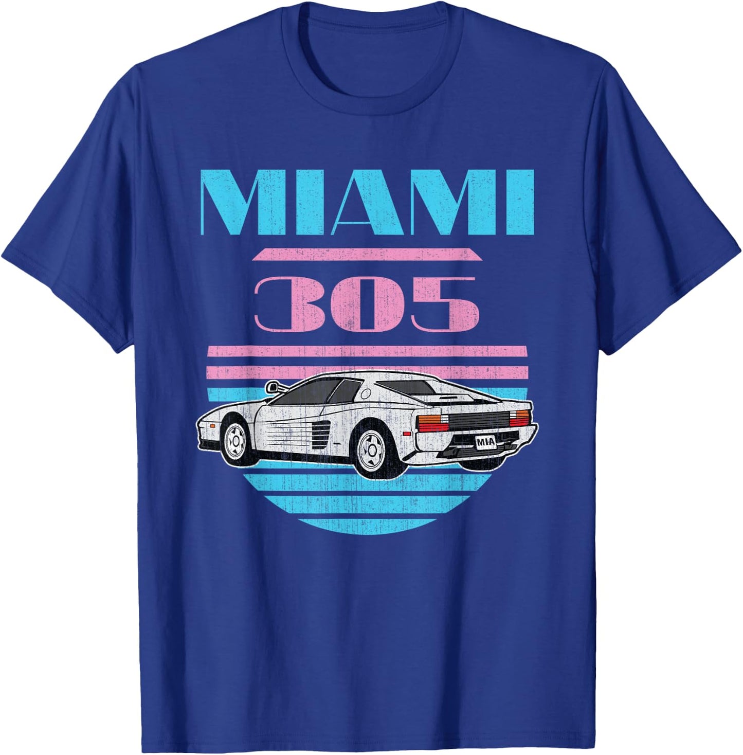 Miami 305 Vintage Florida City Beach 80s Men Women Boys Girl T-Shirt - T-Shirt | Royal