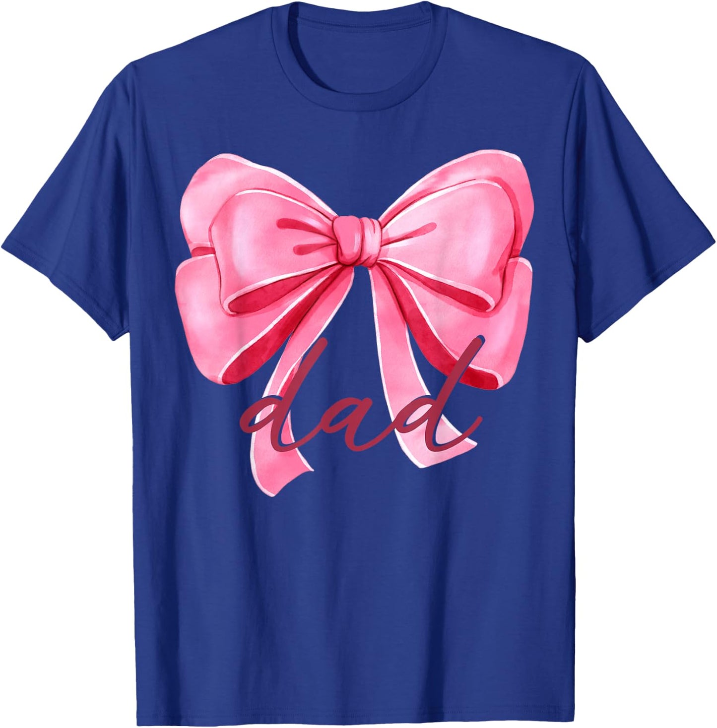 Dad Pink Bow Birthday Baby Shower Family Pink Ribbon T-Shirt - T-Shirt | Royal