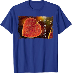 Colorado t shirt, Red Aspen Leaf ; Wild Country T-Shirt - T-Shirt | Royal