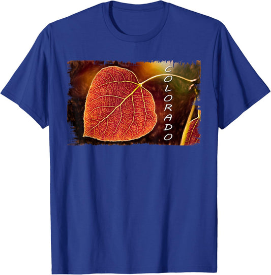 Colorado t shirt, Red Aspen Leaf ; Wild Country T-Shirt - T-Shirt | Royal