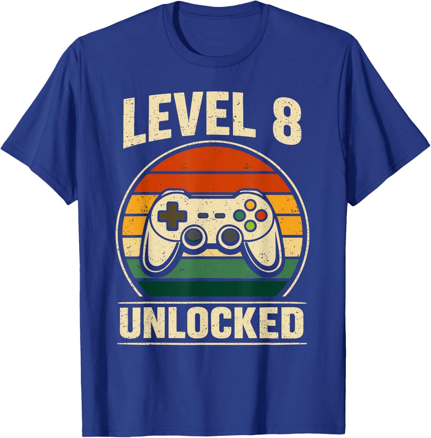 8th Birthday Level 8 Unlocked Gamer Gaming Eight Birthday T-Shirt - T-Shirt | Royal