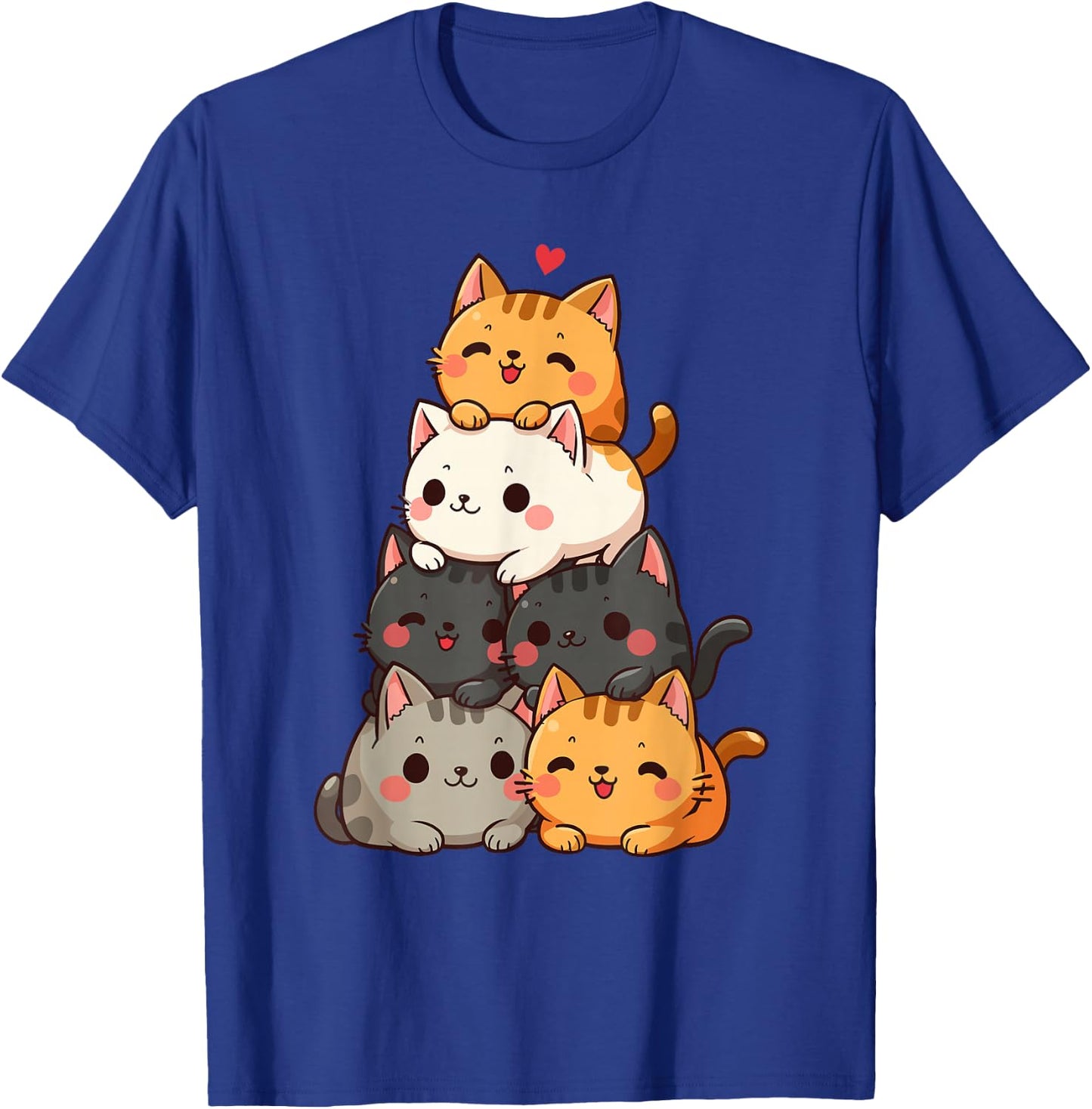 Cute Cats and Kittens, Cat Lovers, Kids Anime Kawaii Cat T-Shirt - T-Shirt | Royal