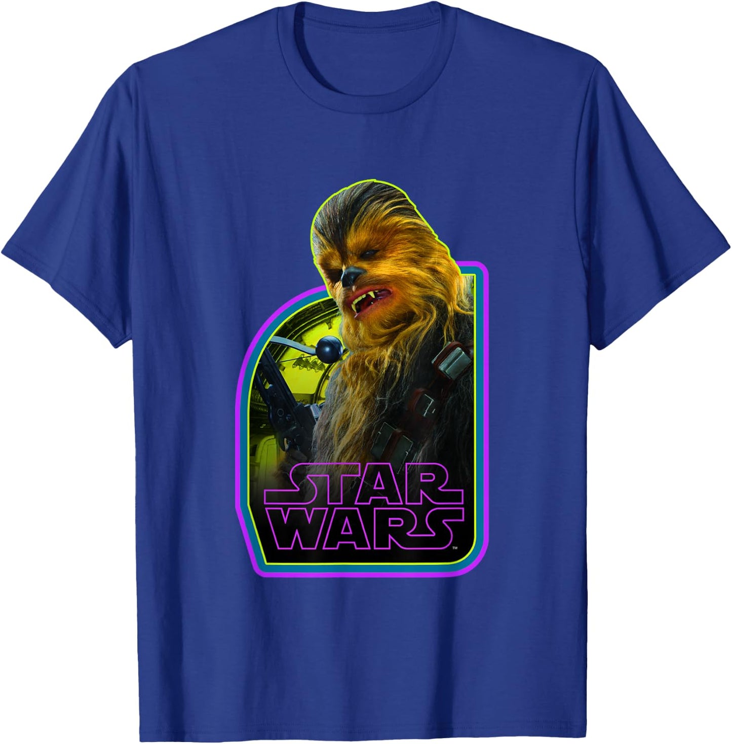 Star Wars Vintage Classic Chewbacca Wookie Hero Poster T-Shirt - T-Shirt | Royal