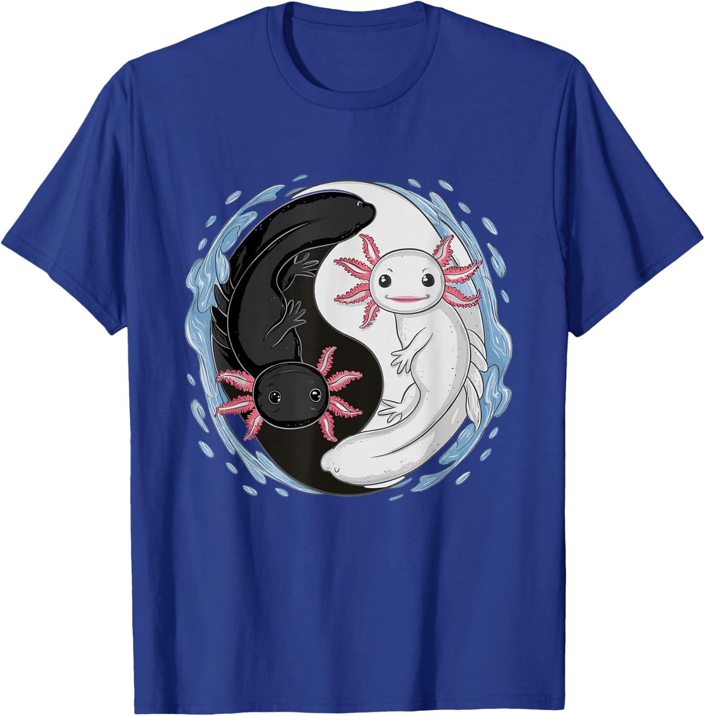 Cute Kawaii Axolotl Yin Yang T-Shirt - T-Shirt | Royal