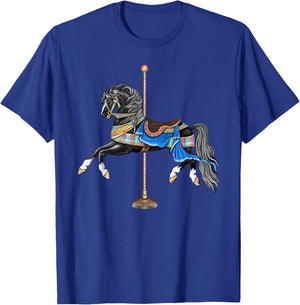 Black Stallion Carousel Horse T-Shirt - T-Shirt | Royal