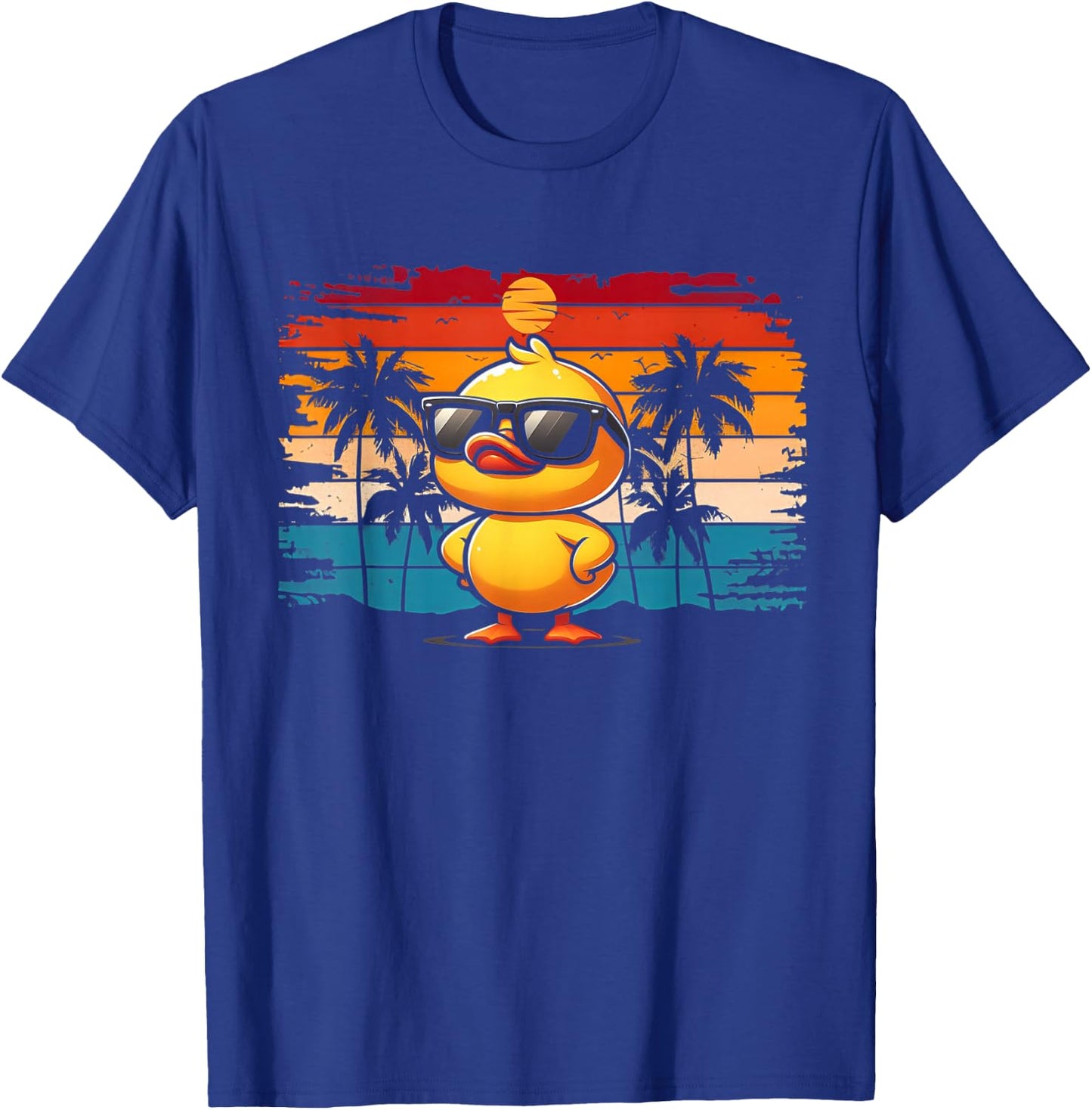 Funny Duck Shirt Cool Retro Yellow Duck in Sunglasses T-Shirt - T-Shirt | Royal