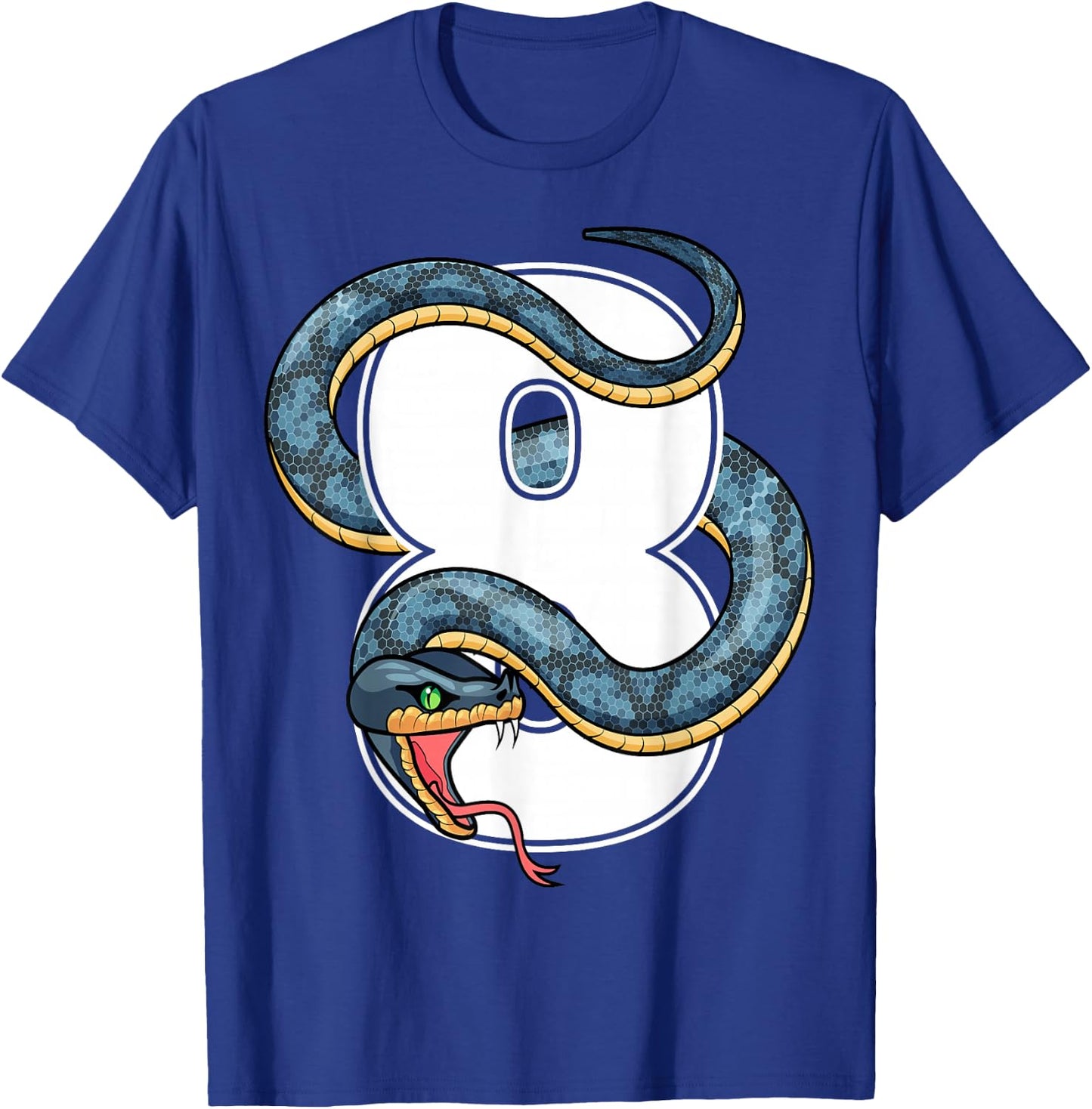 8th Birthday Snake Lover Eight 8 Year Old Birthday Boy Girl T-Shirt - T-Shirt | Royal